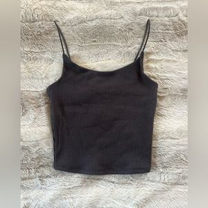 Gray cropped tank top.